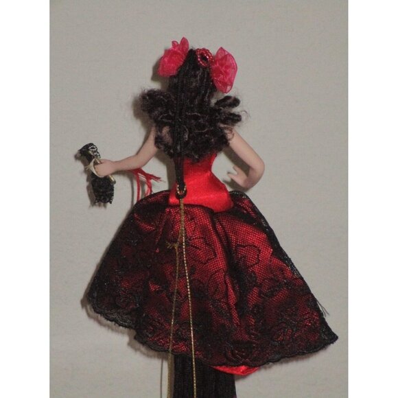 Popular Creations Sophia Red Black Dress Tassel Doll Porcelain Good Pre Owned - Picture 6 of 7